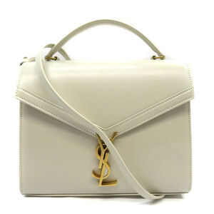 SAINT LAURENT PARIS Cassandra Top Handle Bag Ivory White YSL
